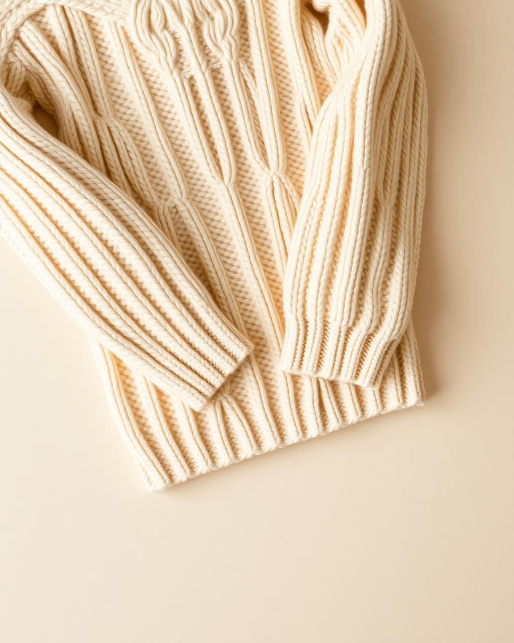 chunky ecru hand-knit jumper